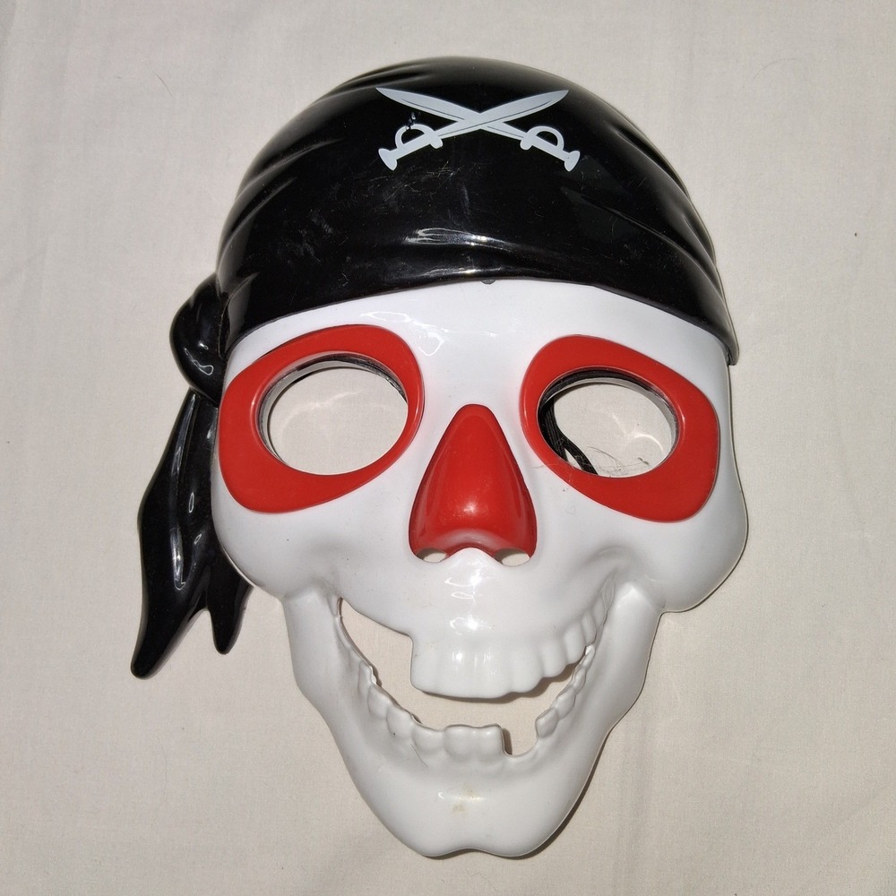 Pirate‎ Skull Mask Halloween Costume Party Prop Decorative Black Red Light Up